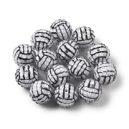 Sport Themed Resin Rhinestone Beads OACR-D307-02-1