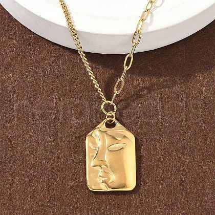 304 Stainless Steel Pendant Necklaces for Women NJEW-D312-02A-G-1