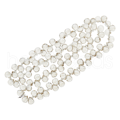 FIBLOOM Electroplate Transparent Glass Beads Strands EGLA-FI0001-01A-1