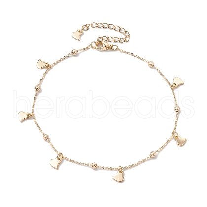 Brass Cable Chain Anklets AJEW-AN00601-02-1