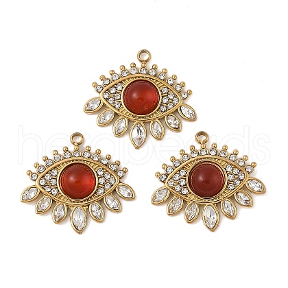 Natural Carnelian(Dyed & Heated) Eye Pendants STAS-P380-24G-03-1