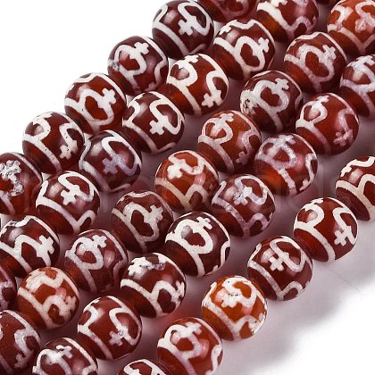 Tibetan Style dZi Beads G-U006-06A-02-1