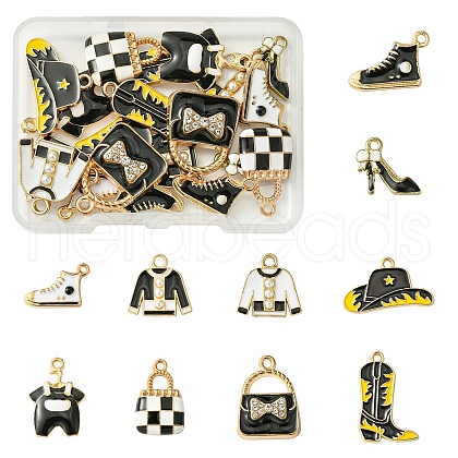 20Pcs 10 Styles Alloy Enamel Pendants ENAM-YW0004-15-1