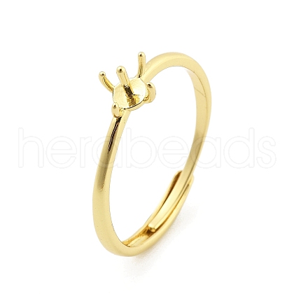 Flat Round Brass Adjustable Ring Settings KK-G527-01B-G-1