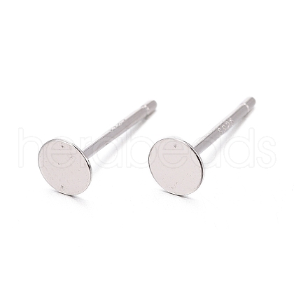 Anti-Tarnish Rhodium Plated 925 Sterling Silver Earrings Findings STER-P032-15-4mm-1