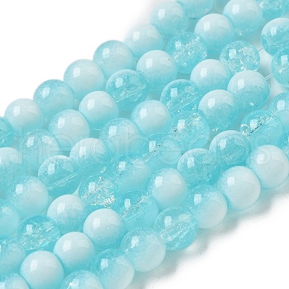 Crackle Glass Beads Strands X1-GLAA-U001-6mm-08-1