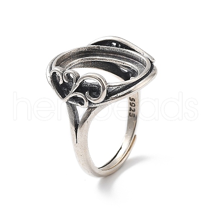 925 Sterling Silver Adjustable Ring Components STER-C011-13AS-1