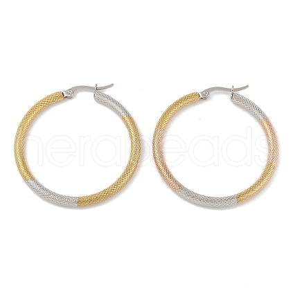 201 Stainless Steel Hoop Earrings EJEW-I309-35GP-1