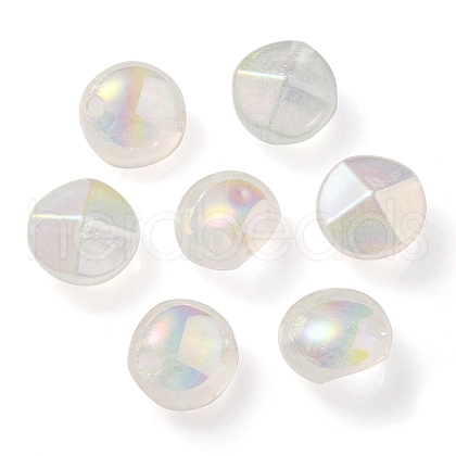 UV Plating Luminous Transparent Acrylic Beads OACR-P010-05E-1