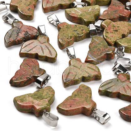 Natural Unakite Pendants G-Z067-01P-02-1