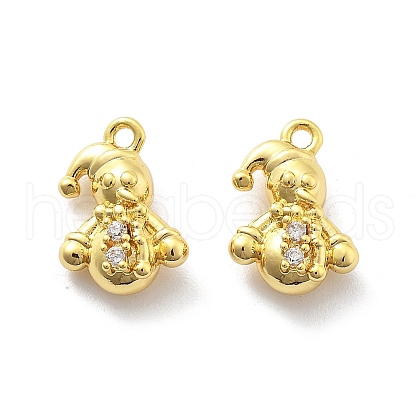 Brass Micro Pave Cubic Zirconia Pendants KK-U049-04G-07-1