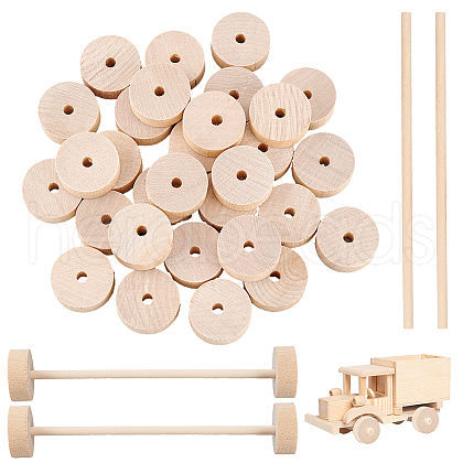 Olycraft 30Pcs Birchwood Wheel DIY-OC0010-57-1