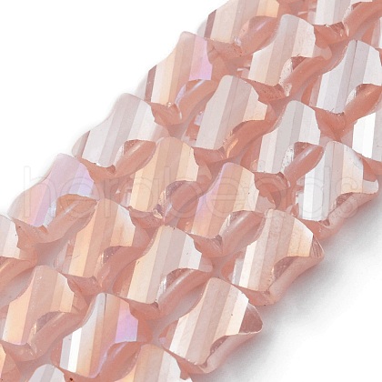 Electroplated Glass Beads Strands GLAA-G092-A-10-1