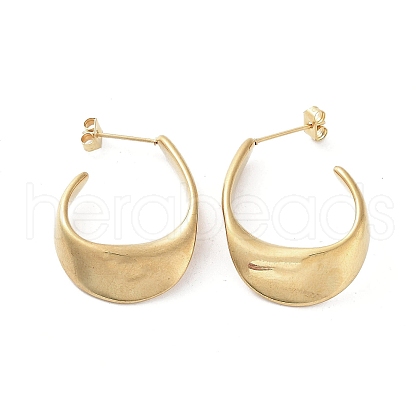 Vacuum Plating 304 Stainless Steel Twist Teardrop Stud Earrings EJEW-D095-05G-1