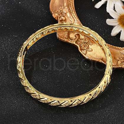 Brass Hinged Bangles for Women BJEW-D313-01G-1