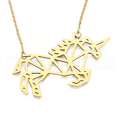 201 Stainless Steel Pendant Necklaces NJEW-T009-JN035-2-40-1