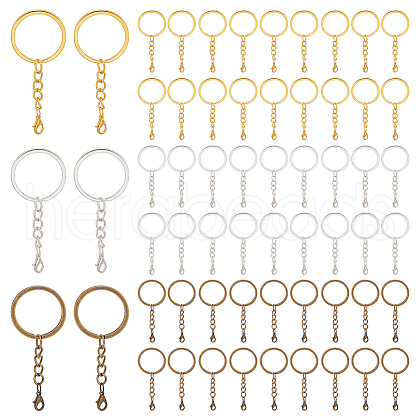 15Pcs 3 Colors Iron Split Key Rings KEYC-PH01509-1