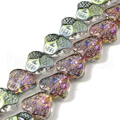 Transparent Electroplate Glass Beads Strands EGLA-F158-HP02-1