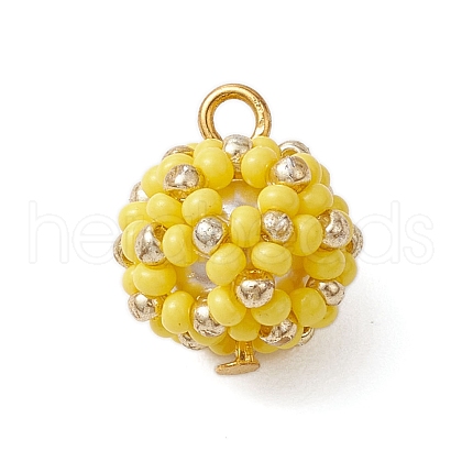 Seed Beads Beaded Charms PALLOY-MZ00314-03-1