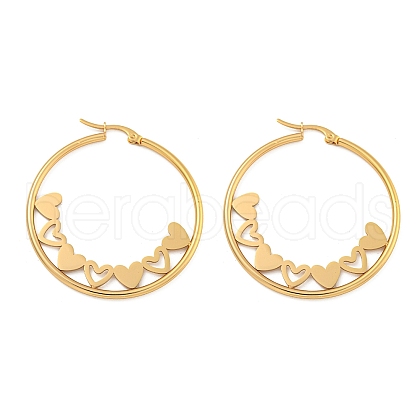 304 Stainless Steel Huggie Hoop Earrings EJEW-P282-01F-G-1