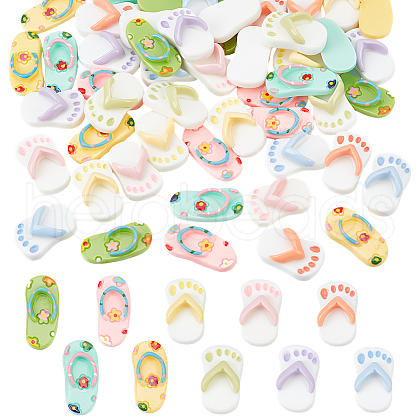  60Pcs 10 Styles Opaque Resin Decoden Cabochons RESI-NB0002-08-1
