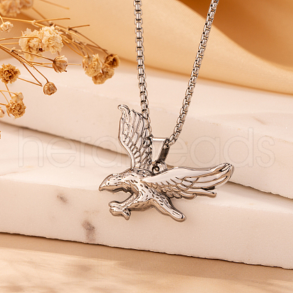 Vintage Stainless Steel Eagle Pendant Necklaces VR5102-1