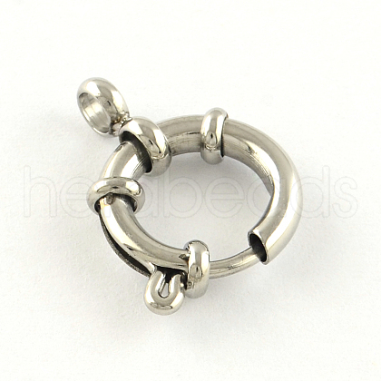 Tarnish Resistant 304 Stainless Steel Spring Ring Clasps STAS-R083-04-1