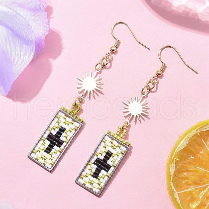 MIYUKI Delica Beads Stud Earring EJEW-MZ00412-01-1