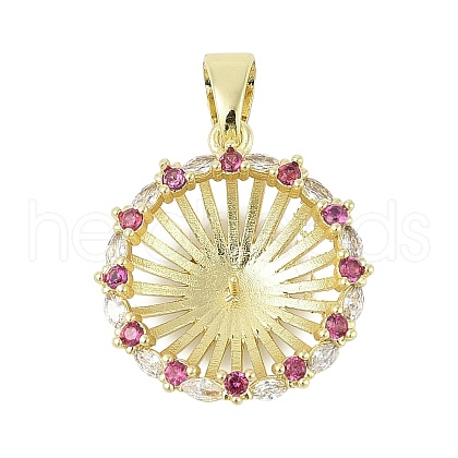 Brass Micro Pave Clear Cubic Zirconia European Dangle Charms Bails KK-k297-53G-1