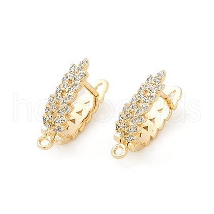 Brass with Cubic Zirconia Stud Earrings Finding KK-Q051-02G-1