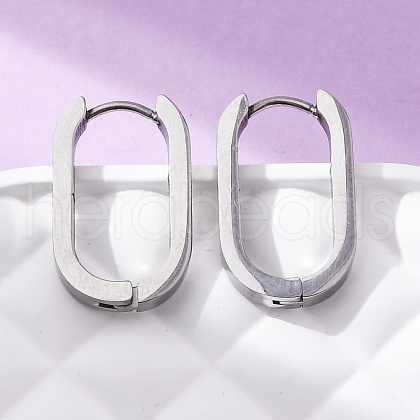 Non-Tarnish 304 Stainless Steel Huggie Hoop Earrings X-STAS-S103-21P-1