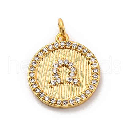 Brass Micro Pave Cubic Zirconia Pendants KK-U033-20G-1