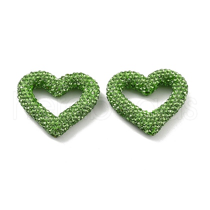 Heart Shape Polymer Clay Rhinestone Beads CLAY-NH0001-09A-08-1