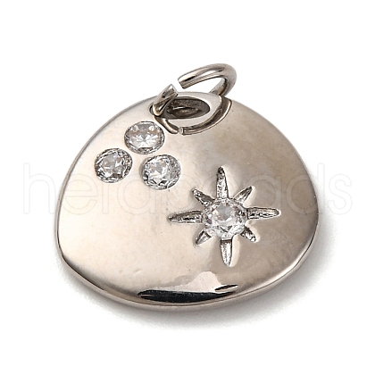 Brass Micro Pave Cubic Zirconia Pendants KK-P308-56P-1