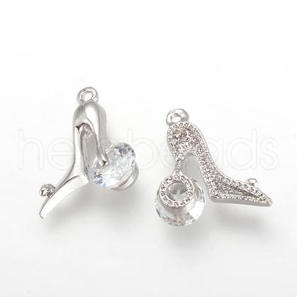 Alloy Cubic Zirconia Stilettos Pendants ZIRC-S056-18-1