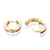 Brass Huggie Hoop Earrings EJEW-S209-07D-4