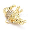 Brass Micro Pave Clear Cubic Zirconia Pendants ZIRC-L091-092G-3