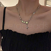 Alloy & 304 Stainless Steel & Synthetic Moonstone Star Pendant Necklaces for Women FS-WG61037-01-3