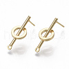 Brass Stud Earring Findings KK-R132-059-NF-1