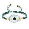 Horse Eye with Evil Eye Acrylic Braided Bead Bracelet BJEW-BB7272425-P-1