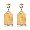 304 Stainless Steel Micro Pave Clear Cubic Zirconia Dangle Stud Earrings EJEW-D309-03G-4