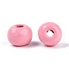 Spray Painted Round Natural Schima Wood Beads WOOD-A018-6mm-06-2