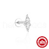 Rhombus 925 Sterling Silver Micro Pave Clear Cubic Zirconia Cartilage Earrings FS-WGA2317-12-2