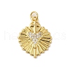 Rack Plating Brass with Cubic Zirconia Pendant KK-Q795-21G-1