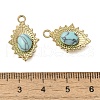 304 Stainless Steel Pave Synthetic Turquoise Pendants STAS-U027-09G-04-3