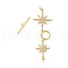 Brass Micro Pave Clear Cubic Zirconia Toggle Clasps KK-A223-36G-2