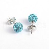 Polymer Clay Rhinestone Ball Stud Earrings EJEW-O041-02A-1