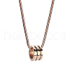 Stylish Stainless Steel Grooved Column Pendant Necklace for Women's Daily Wear NI8440-3-1