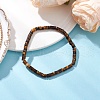 Natural Tiger Eye Beads Stretch Bracelets for Men Women BJEW-JB11670-05-1