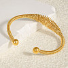 Stylish 304 Stainless Steel Spring Wire Cuff Bangles XA6036-2-1